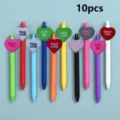 10pcs colorful gel pens set cute heart shaped topper black blue ink school stationery - Style 14 / 10 Pieces/Pack