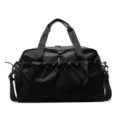 Bolso de viaje negro para hombre y mujer, bolsa de deporte de gimnasio con compartimento para zapatos. - Negro