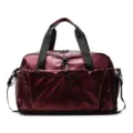 Bolsa de viaje impermeable para gimnasio y viajes cortos con compartimento para zapatos - Burdeos