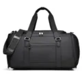 Bolsa de deporte negra impermeable con compartimento para zapatos y bolsillo para viaje. - Negro