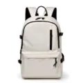 Mochila blanca minimalista para estudiantes gran capacidad bolsa escolar casual diaria - Blanco Roto