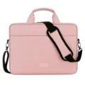 Borsa per laptop rosa con tracolla, grande valigetta da lavoro e borsa casual per ufficio. - 14" / Rosa