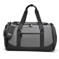 Bolso deportivo multifuncional con compartimento para zapatos, bolsa de viaje gris y negra. - Gris