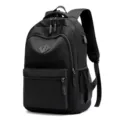 Mochila escolar casual negra para mujer, gran capacidad de múltiples compartimentos de viaje. - Negro (Mejorado)