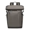 Elegante mochila gris de negocios, gran bolsa de viaje para portátil de gran capacidad. - Marrón