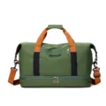 Bolsa de viaje verde con separación húmedo-seca y gran capacidad para deporte y gimnasio. - Verde