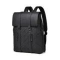 Mochila negra para hombre con patrón geométrico, gran mochila de viaje casual para negocios. - Rombos Negros
