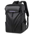 Mochila de viajero negra de gran capacidad, mochila casual impermeable y elegante para hombre. - Mochila de Negocios de Doble Capa / Negro doble capa #2168