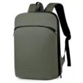 Mochila para portátil delgada y elegante, bolso casual de negocios y trabajo en verde militar. - Verde Oscuro