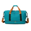 Zyanblaue Reise-Dusch- und Sporttasche mit Nassfach, grosse Kapazitaet Fitness-Gepaecktasche. - Seeblau (Neutral / Ohne Logo)