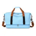 Leichte Reisetasche Weekender Sporttasche mit Nassfach für Fitness, Sport und Kurztrips. - Himmelblau (Neutral / Ohne Logo)