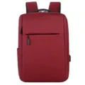 Mochila para portátil de negocios en rojo vino, gran capacidad estilo urbano casual. - Rojo