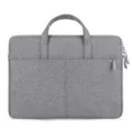 Graue 14 Zoll Laptoptasche aus Oxford-Gewebe Business Aktentasche mit Griff und Reißverschluss. - 14 Zoll / Hellgrau