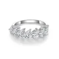 Tropfen Moissanit Ring 0.3ct 7 Stein Stapelring 925 Silber 18k vergoldet eleganter Schmuck - US-Größe 5 (HK-Größe 11) / Sieben-Stein-Moissanit-Ring