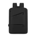 Mochila para portátil de negocios negra minimalista, gran mochila de viaje y cercanías. - Negro