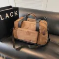 Lightweight multi-functional travel bag large capacity gym bag for short trips and daily use - Coffee
