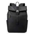 Mochila negra enrollable gran capacidad mochila informal para hombres y mujeres elegante - Negro