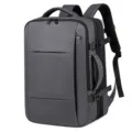 Espaciosa mochila de viaje de negocios gris con múltiples compartimentos y diseño duradero. - Gris