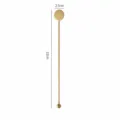 Langer goldener Rührlöffel aus Edelstahl 304 Cocktaillöffel für Kaffee und Getränke - 22 cm runde Rührstäbe mit Plakette (Gold)