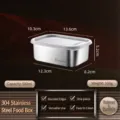 caja de almacenamiento de alimentos de acero inoxidable 304 rectangular pequena - 500ml