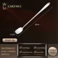 Lange roestvrijstalen barlepel, 20cm cocktail lepel voor het roeren van koffie en drankjes. - Vierkante Kop Mat / Zilver
