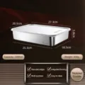 Contenedor de Alimentos de Acero Inoxidable 304 Caja Rectangular Grande de Cocina - 2300ml