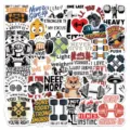 Fitness Hantel Cartoon Graffiti Aufkleber wasserdichte Vinyl Sticker für Koffer Laptop Flasche - 54 Stück/Packung