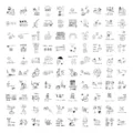 100 Stk. Süße Katze Cartoon Doodle Aufkleber DIY Laptop Handyhülle Wasserdichte Sticker. - Orangene Katze