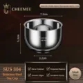 Small 304 stainless steel tea cup double layer insulated metal water cup industrial style - Small 110ml / Silver