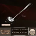 Stainless steel soup ladle, 29.5cm kitchen cooking spoon with brushed finish and durable design. - Small Pointed Soup Spoon
