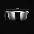Stainless steel colander basin 28cm 4L kitchen washing vegetable draining bowl metal sieve tool - Model F Colander 4L (28cm)