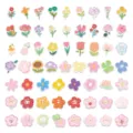 Bunte Cartoon Blumen Aufkleber Set, süße dekorative Pflanzen Sticker für Handyhülle Koffer. - bunt