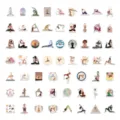 Yoga Aufkleber Set wasserdichte Vinyl Sticker für Laptop Trinkflasche Koffer Dekoration. - Yoga Thema (60 Stk)