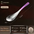 Cuillère en titane pur, vaisselle de luxe violette, cuillère à soupe portable pour l'extérieur. - Manche Violet