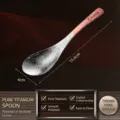 Reiner Titan-Suppenlöffel, leichtes Luxus-Essbesteck, langlebiger tragbarer Löffel für Outdoor. - Roségoldener Griff