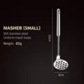 Stainless Steel Potato Masher Small Manual Food Squeezer Kitchen Press Tool 22cm - Small Round Handle Masher / S