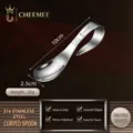Cuillère d'apprentissage bébé en acier inoxydable 316, manche courbé 10cm poli. - Cuillère Courbée 316