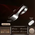 Fourchette d'entraînement pliante en acier inoxydable pour bébé avec boîte de rangement. - Fourchette Courbée 316 + Boîte