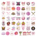 50 Stueck Rosa Softball Aufkleber Suesse Cartoon Vinyl Aufkleber fuer Laptop Trinkflasche Koffer - 50 Stück/Packung / Rosa