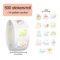 500 Aufkleber Rolle süßer Cartoon Vogel Sticker Rolle für Tagebuch Gepäck Dekoration Band - Q-Version Kleiner Papagei / 500 Stück Packung