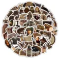 Vintage brown aesthetic sticker pack waterproof cute decals for luggage journal laptop - Brown Series - 60 Sheets