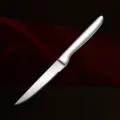 Variante di coltello da bistecca dentato in acciaio inossidabile con dimensioni precise. - Coltello da Bistecca / Argento opaco