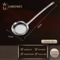 Cuillère écumoire en acier inoxydable 316, louche filtre à huile de cuisine avec long manche fin. - Grand Manche Droit