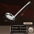 Schiumarola in acciaio inossidabile manico curvo grande filtro grassi utensile cucina 30cm - Manico Curvo Grande