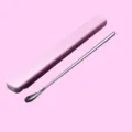 Stainless steel baby milk stirring spoon with convenient pink storage case variant. - 304 Stainless Steel Long Stirring Rod with Pink Box