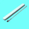Stainless steel baby milk powder stirring spoon with portable storage case for daily use. - 304 Stainless Steel Long Stirring Rod with Green Box