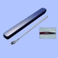 Stainless steel long handle stirring spoon with blue storage box for daily use, sleek design. - 316 Stainless Steel Short Stirrer with Blue Box