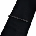 Sleek black metal tie clip for men, stylish narrow design for business formal wear and suits. - Patterned Long Style (Z1523) / Gunmetal