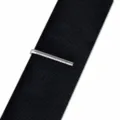Silver tie clip for men business formal wear stylish narrow metal tie bar accessory. - Patterned Short Style (Z1551) / Silver