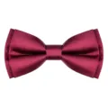 Bordeauxroter Satin Fliege für Herren, elegante doppellagige Hochzeit Anzug Halsbekleidung. - Burgunderrot